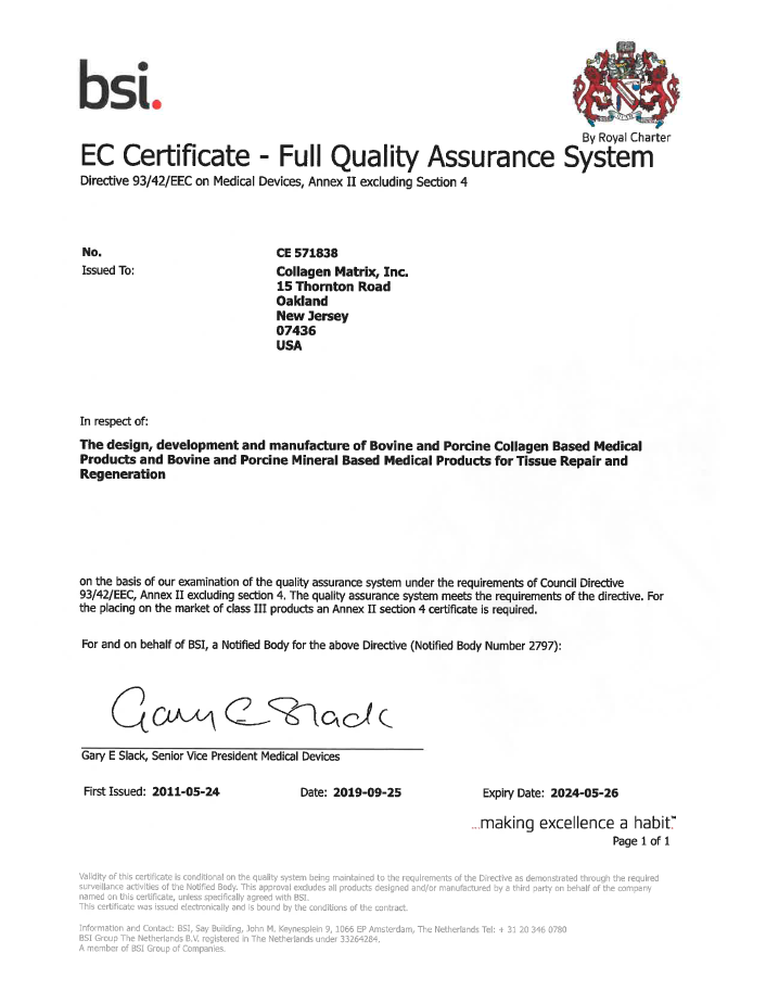 Certificate CE 571838 Full Quality SMARTGRAFT